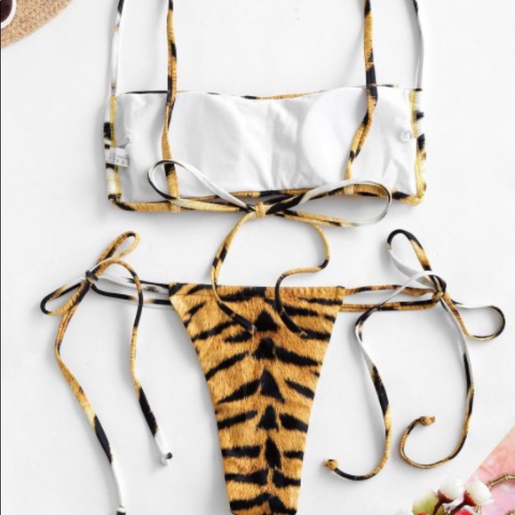 ZAFUL Tiger Thong Bikini Bottoms Large - Picture 3 of 5